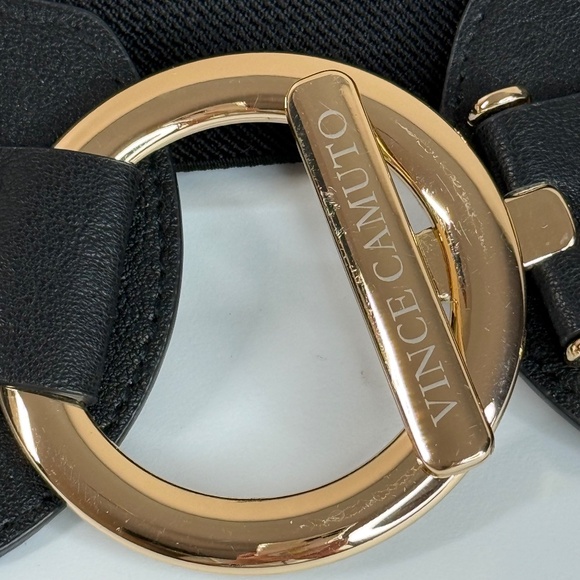 Vince Camuto Collection Black  Circle & Bar Interlocking Expandable Belt  L/XL - Picture 4 of 8
